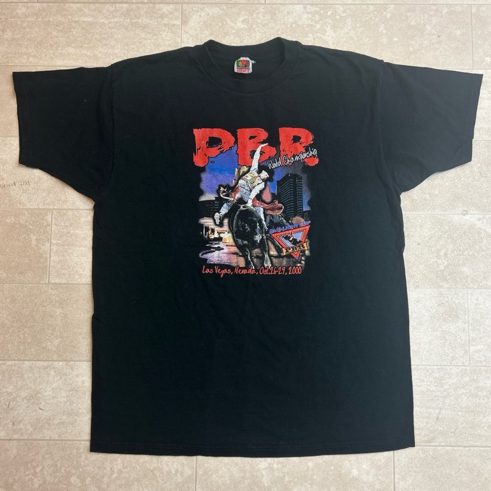 VINTAGE Professional Bull  PBR World Finals 2000 Vegas TShirt Oct 26-29 2000 Y2K